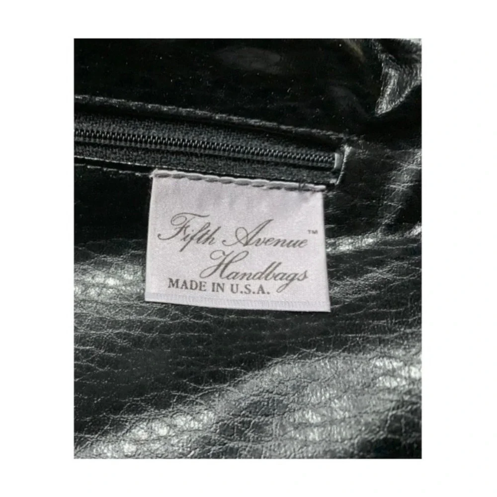 Fifth Avenue Handbags Black Croc Embossed Vintage Retro Luxury